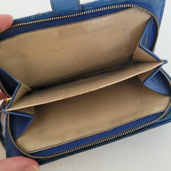 BOTTEGA VENETA Interatiato Woven Leather Bifold Wallet Medium Blue Unisex Soft - Picture 10 of 15